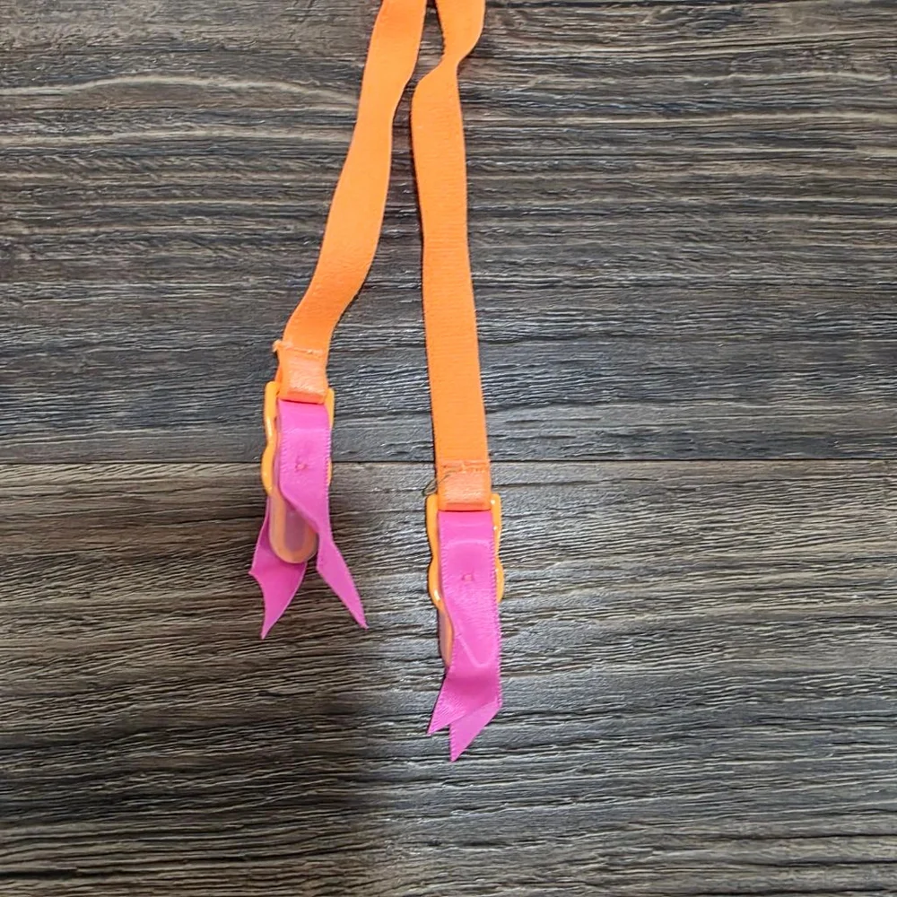 For Love & Lemons Neon Pink Orange Lace Garter Belt Size S New